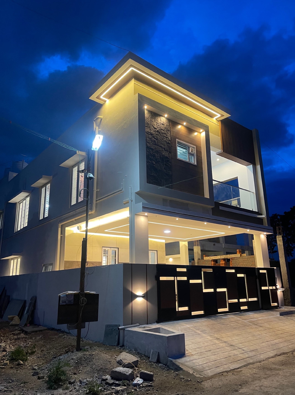 Skilled construction team working on building a commercial property with precision and expertise.