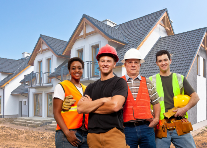 Professional building construction services for residential and commercial projects showcasing modern architecture