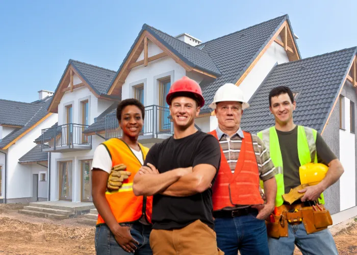 Professional building construction services for residential and commercial projects showcasing modern architecture